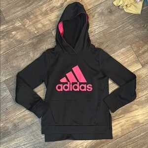 Adidas Kids Black and Pink Hoodie